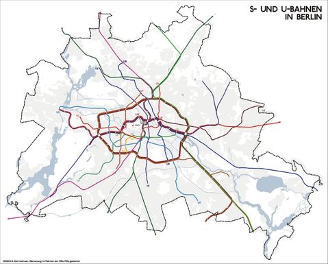 Metro y red ferroviaria suburbana de Berlín 2005