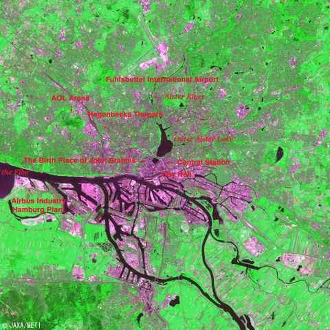 Vista satelital de Hamburgo