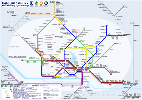 Railway lines of the Hamburger Verkehrsverbund (HVV) network