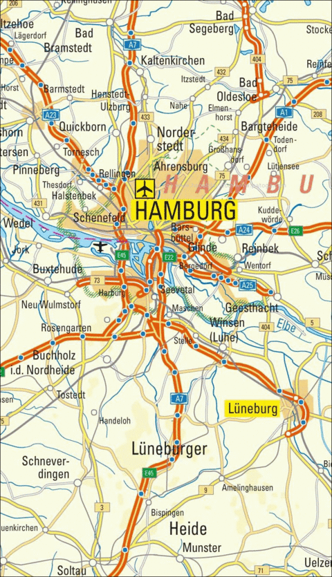 Access roads to Hamburg