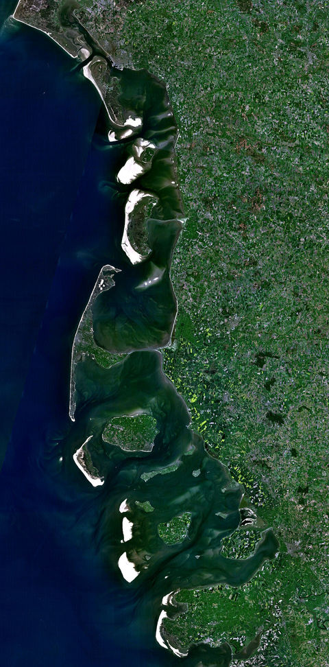 Satellite View of the North Frisian Islands