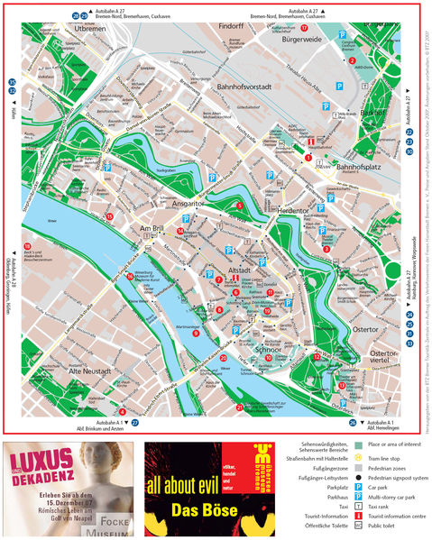 Mapa turístico de Bremen 2007