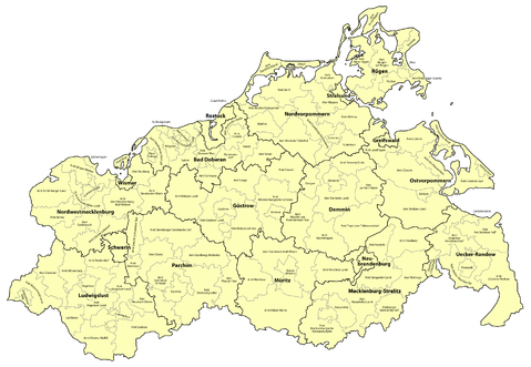 Map of Mecklenburg-Vorpommern 2009