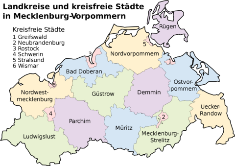 Map of Mecklenburg-Vorpommern 2008