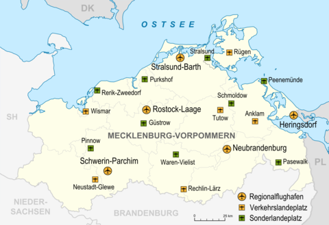 Airports and airfields in Mecklenburg-Vorpommern 2007