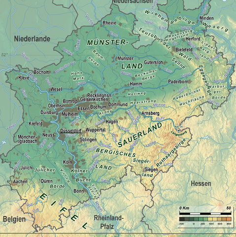 Mapa de Renania del Norte-Westfalia 2008