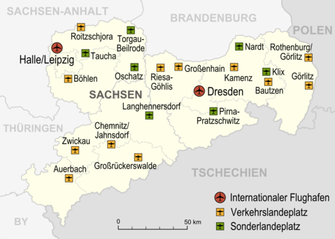 Airports and airfields in Saxony 2007