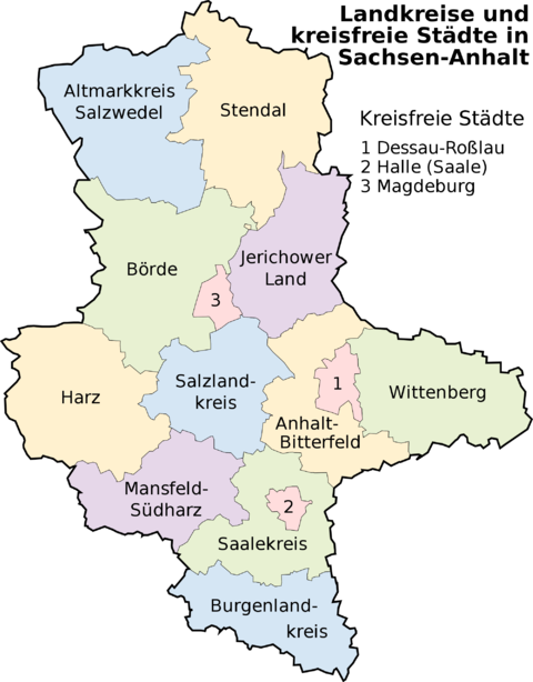 Mapa de Sajonia-Anhalt 2008