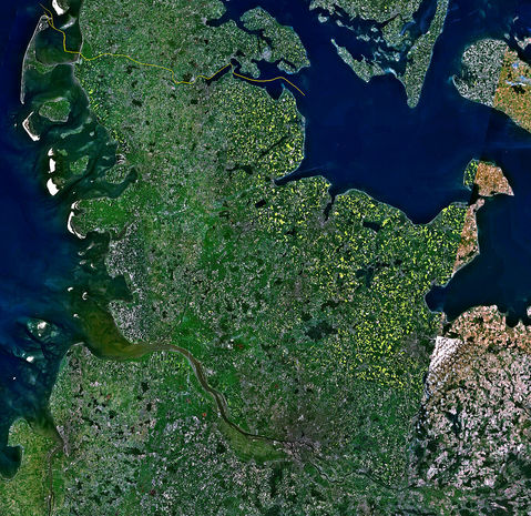 Satellite image of Schleswig-Holstein