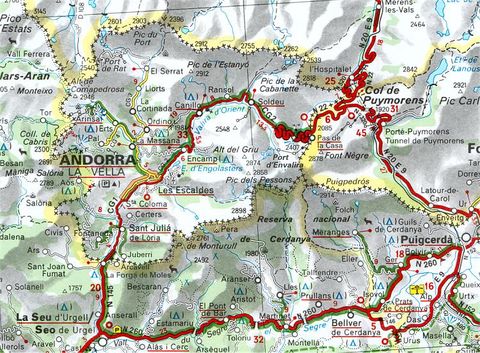 mapa carreteras andorra Mapa de Carreteras de Andorra | Gifex