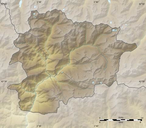 Mapa físico de Andorra 2008