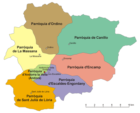 Andorra seven parishes