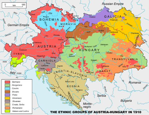 Los grupos étnicos de Austria-Hungría en 1910