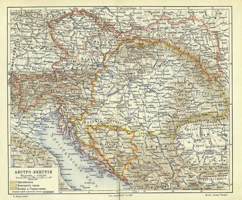 Map of Austria-Hungary 1900-1907