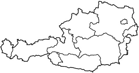 Blank map of the federal states of Austria