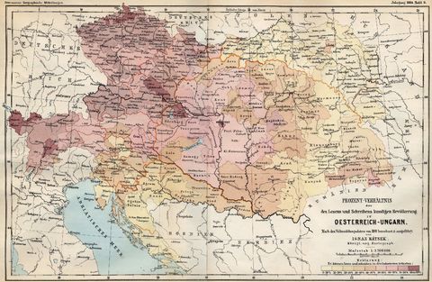 Tasa de alfabetización en Austria-Hungría 1880