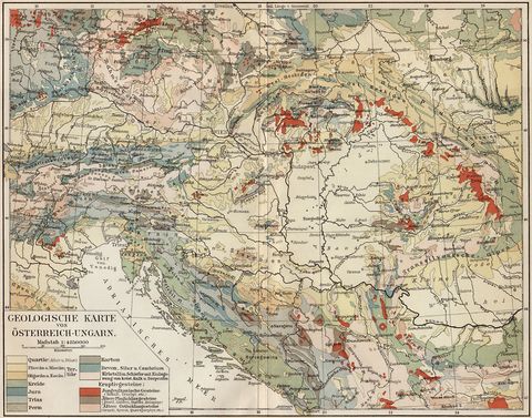 Geological map of Austria-Hungary 1905