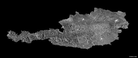 Satellite mosaic image of Austria 