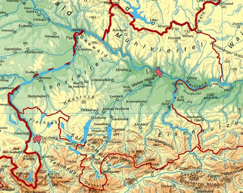 Map of Upper Austria