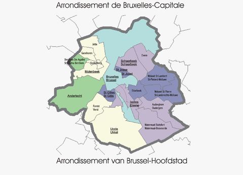 Brussels Capital Region Map Municipalities Of The Brussels-Capital Region | Gifex