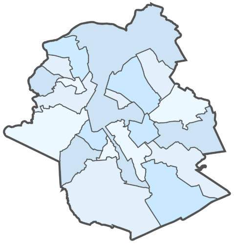 Blank map of the Brussels-Capital Region