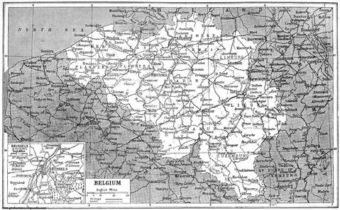 Mapa de Bélgica 1922