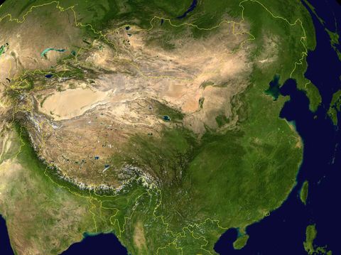 Satellite image of China