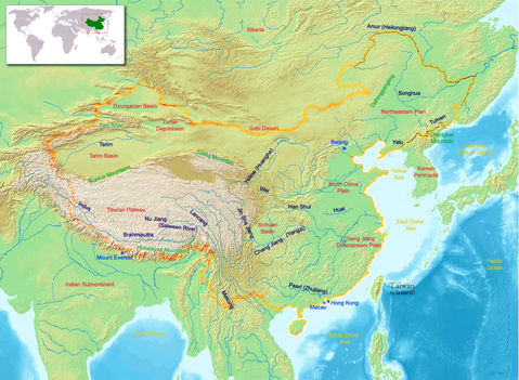 Main geographic features and regions of China 2006