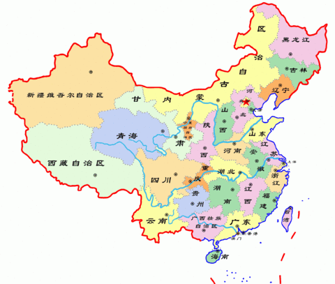 Mapa político de China 2007