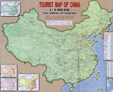 Tourist map of China