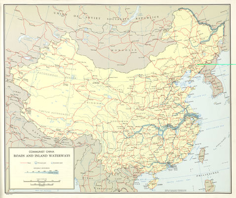 Las carreteras y las vías navegables de China 1967