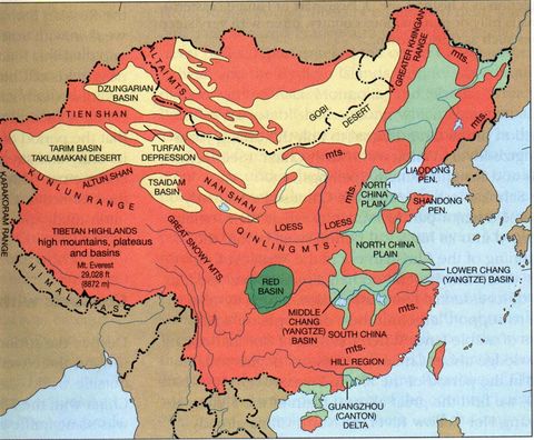 China physical features