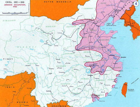 Extent of Japanese occupation in China 1940