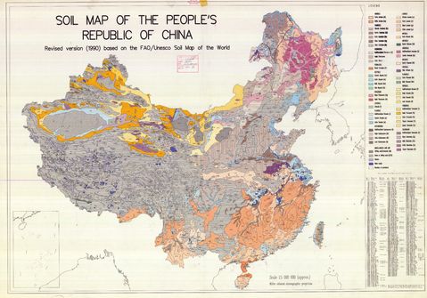 Mapa de suelos de China 1990