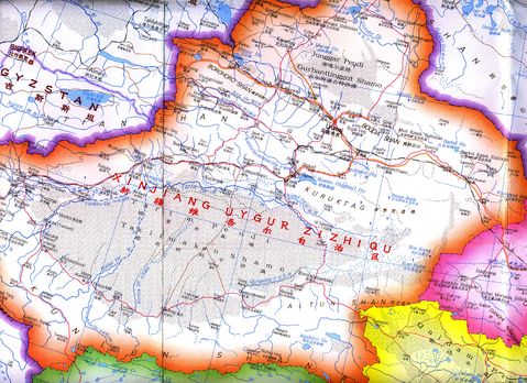 Mapa de Sinkiang