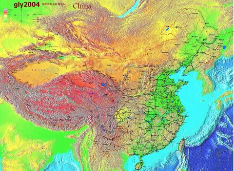 Mapa físico de China