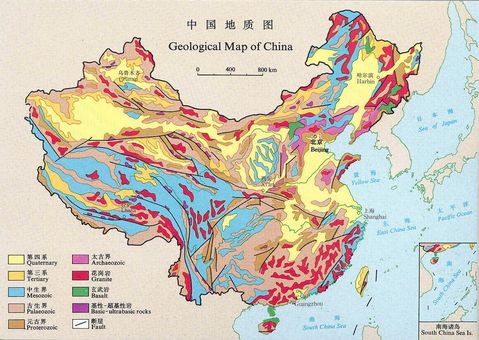 Geological map of China