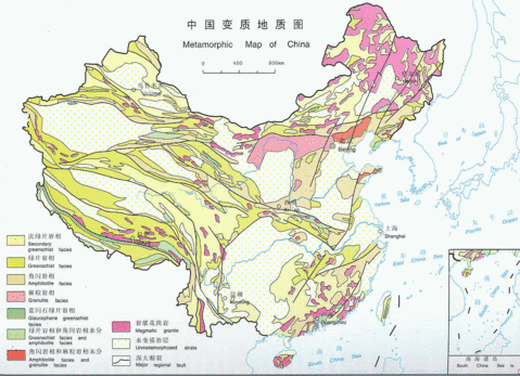 Mapa metamórfico de China