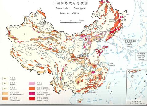 Mapa geológico precámbrico de China