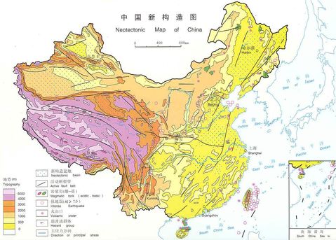 Mapa neotectónico de China