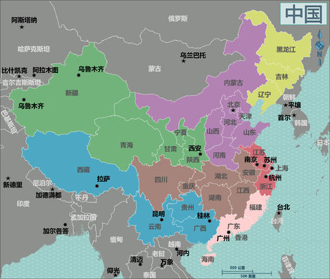 Mapa político de China