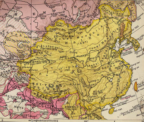 La dinastía Qing y sus estados vasallos 1905