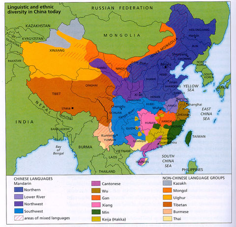 La diversidad lingüística y étnica en China