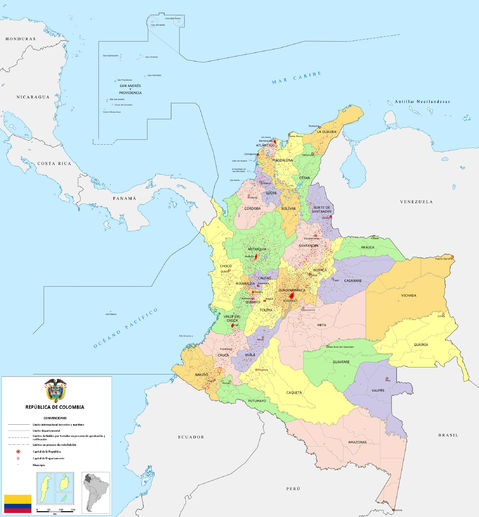 Mapa político de Colombia