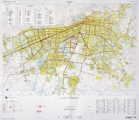 Map of Bogotá 1980