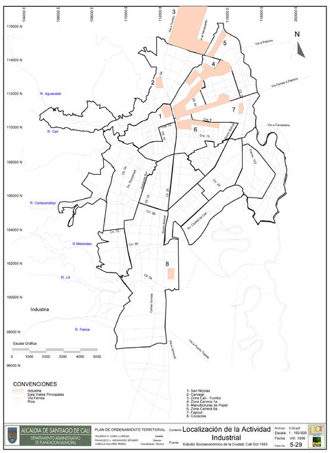 Industrial activity in Cali 1999