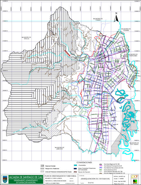 Cali street system in 2000