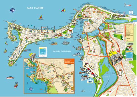 Tourist map of Cartagena