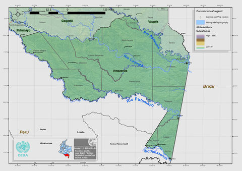 Mapa físico de Amazonas