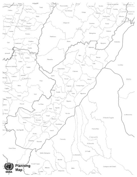 Mapa mudo del Huila